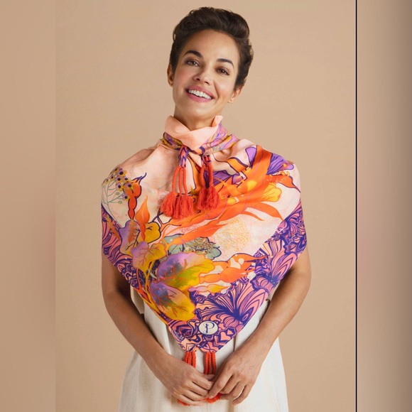 Powder Design 100% Silk Tropical Hummingbird Scarf - Picture 5 of 10